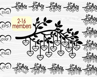 Family Branch Svg 2-16 Members