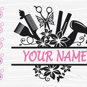 Hair Stylist Monogram SVG