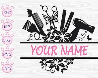 Hair Stylist Monogram SVG