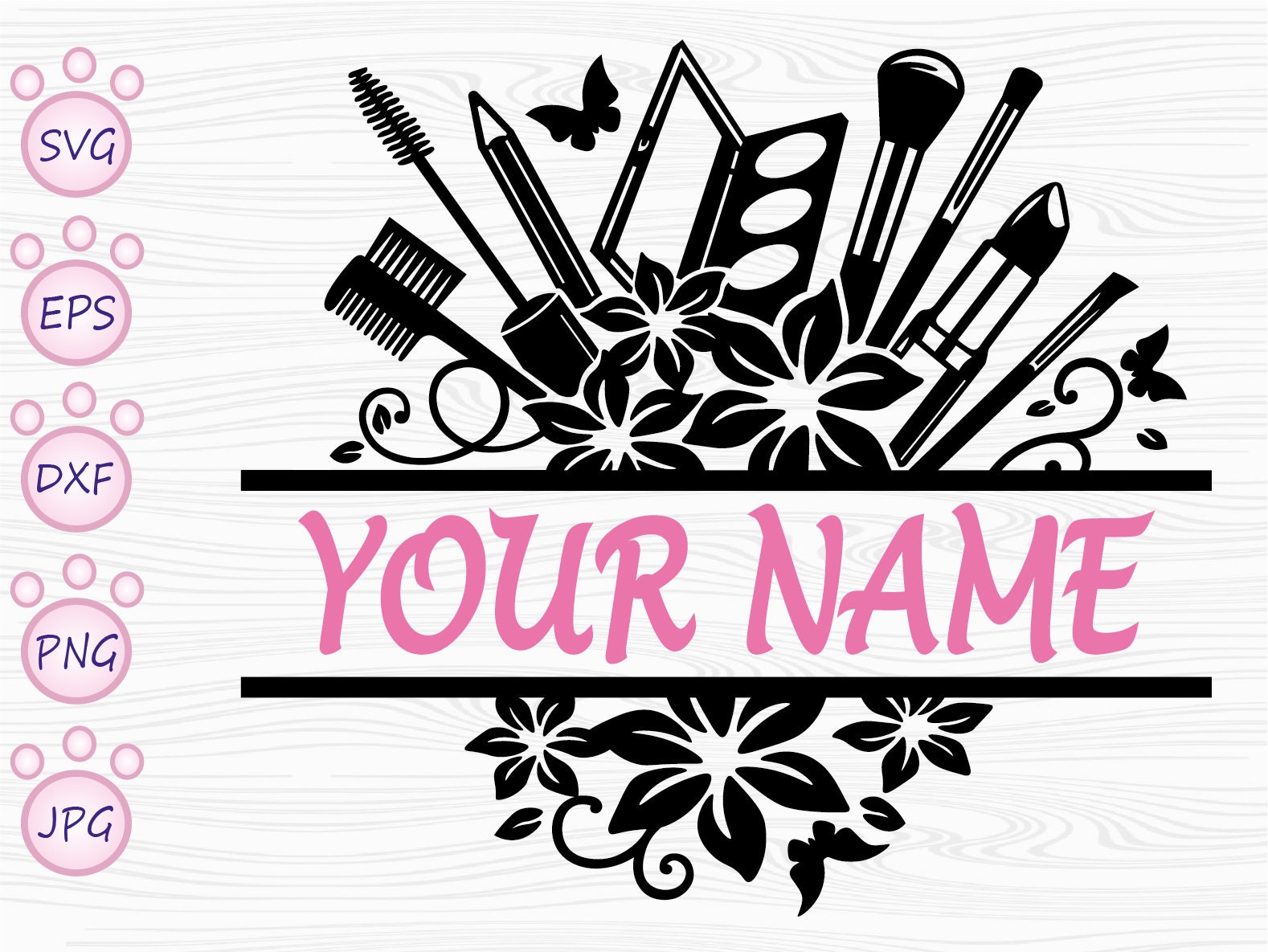 Split Monogram Makeup Tool SVG - Etsy Australia