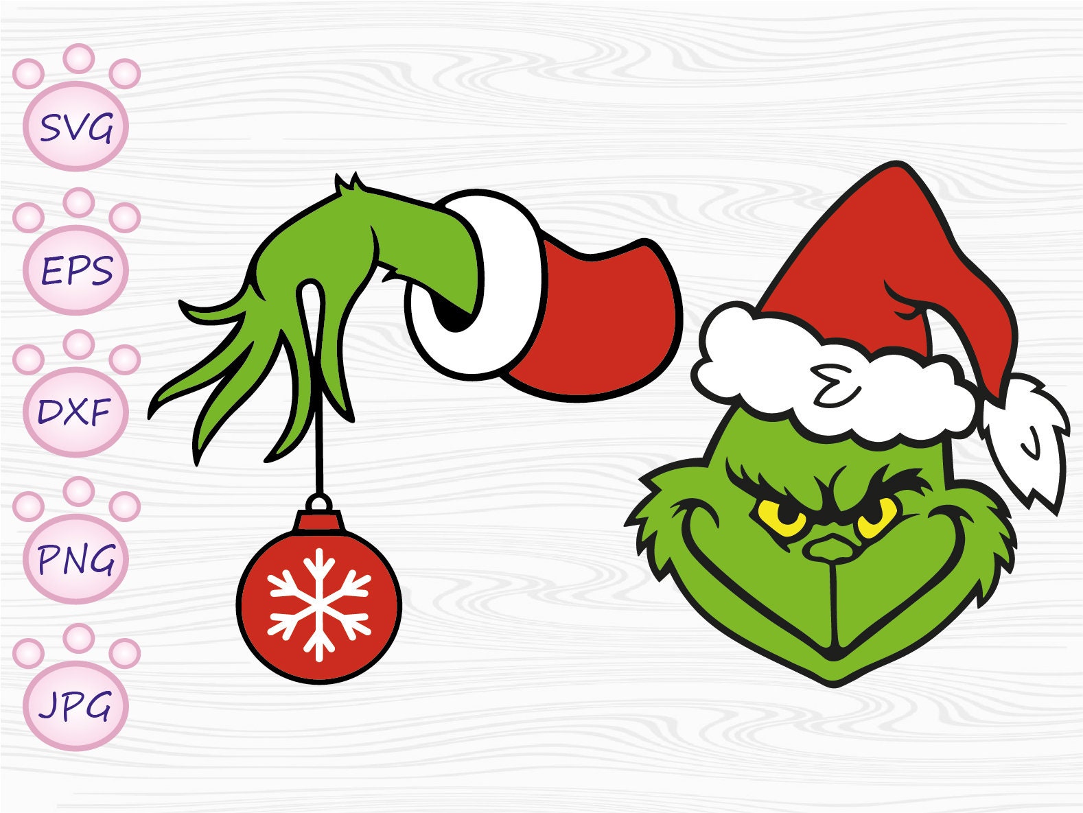 Grinch Face SVG Grinch Hand SVG Etsy Australia