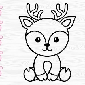 Baby Deer Outline SVG