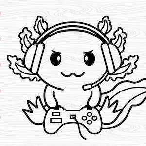 Gamer axolotl outline svg
