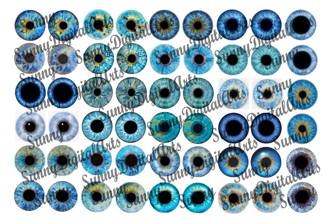 27 Pairs Printable Eye Chips. 14mm Blythe Doll Eyes. Digital Eye Chips ...