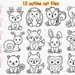 Woodland animals SVG, Animals bundle png