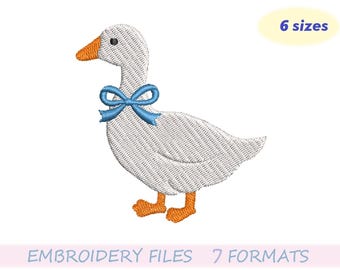 Goose embroidery pattern, Goose with bow embroidery pattern, Goose silhouette, Mini goose embroidery, Farm embroidery, Embroidery pattern