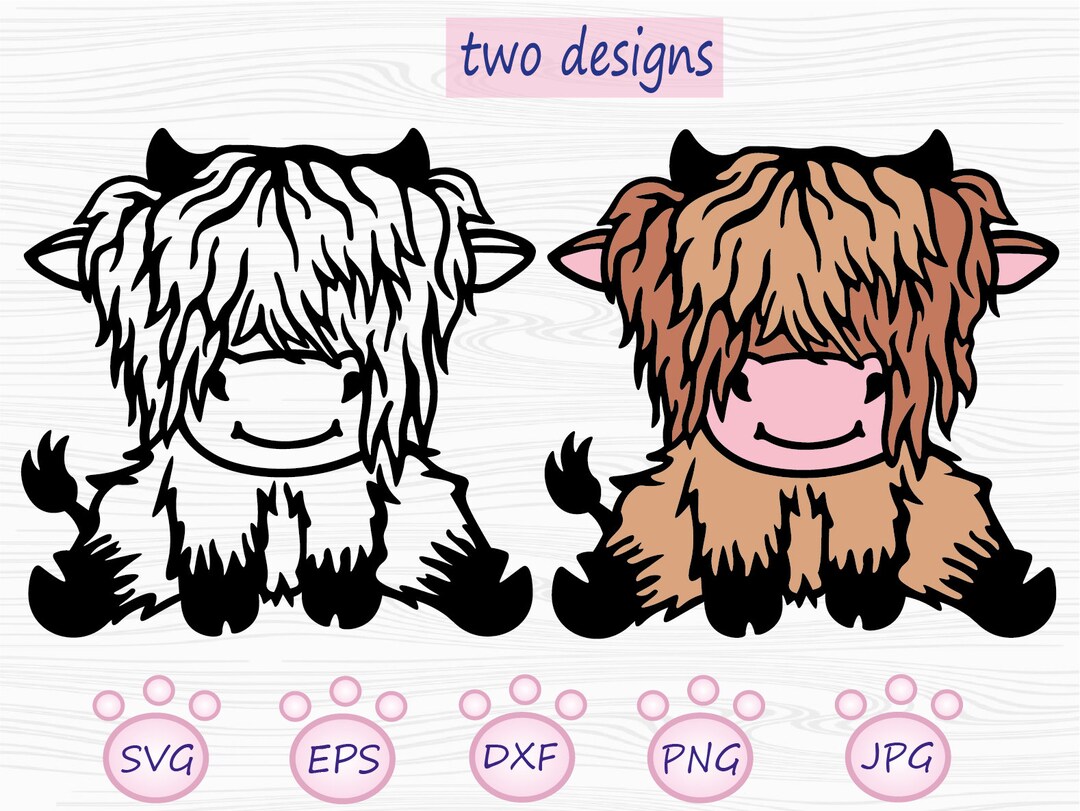 Cute Highland Cow Svg - Etsy