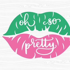 Puede incluir: Labios rosas y verdes con el texto "oh so pretty" en blanco.