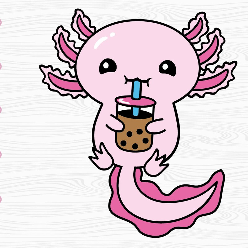 Axolotl Drinking Boba - Etsy