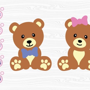 Orsacchiotto SVG Cricut, Orsetto in formato SVG, Baby Shower dell'orsacchiotto