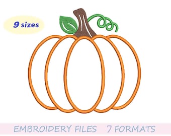 Thanksgiving-design, pumpadesign, pumpabroderidesign, maskinbroderi, 9 storlekar