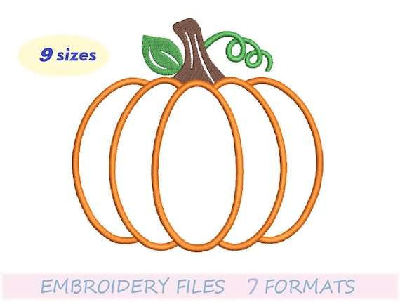 Thanksgiving design, Pumpkin design, Pumpkin embroidery design, Machine embroidery, 9 sizes