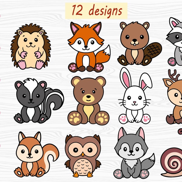 Woodland animals SVG, Animals bundle png