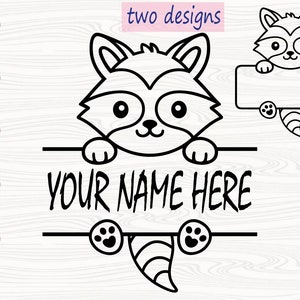 Raccoon Split Monogram SVG