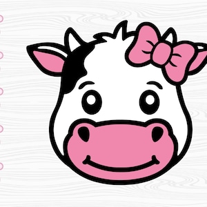 Cow Face for Girls Svg - Etsy