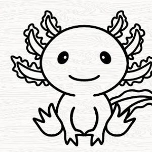 Cute axolotl outline SVG