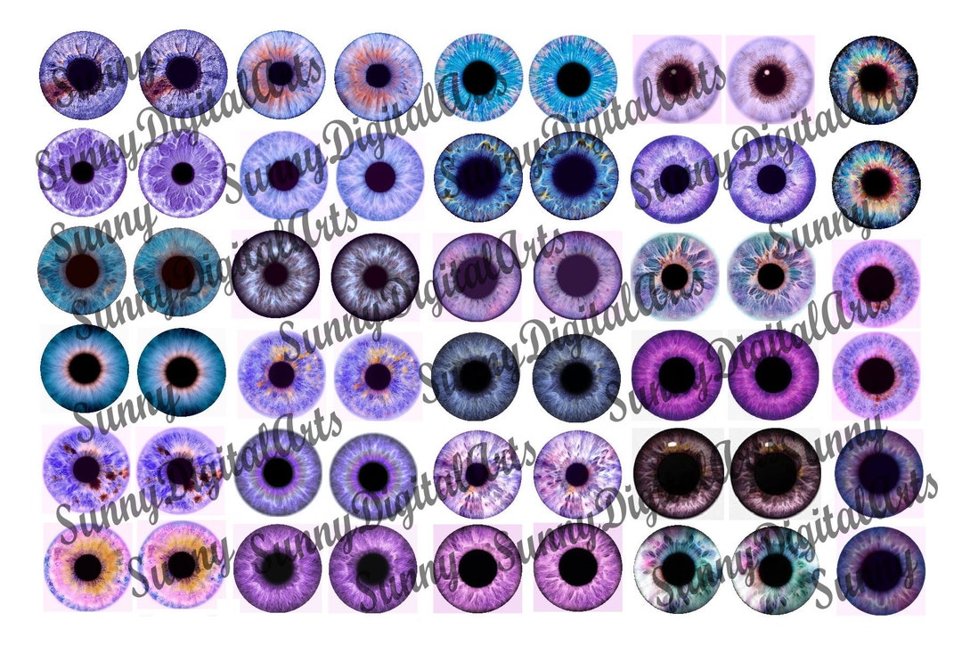 27 Pairs Printable Eye Chips. 14mm Blythe Doll Eyes. Digital Eye Chips ...