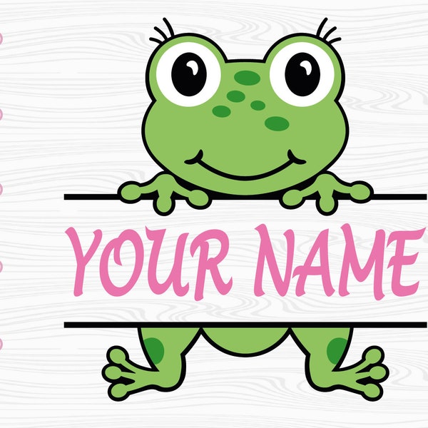 Cute frog monogram SVG