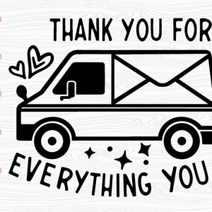Merci pour tout ce que vous faites, facteur SVG, camion postal SVG DXF
