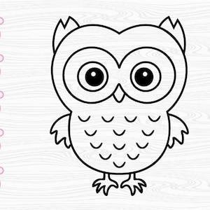 Baby Owl SVG, Owl Outline SVG