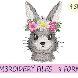 Easter Bunny Embroidery Design, 4 sizes, Instant Download