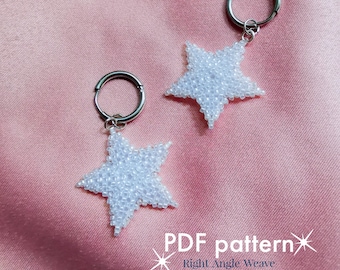 Pendant Star | seed bead | beading pattern RAW Right angle weave | beaded Star TOHO beads | Instant Download