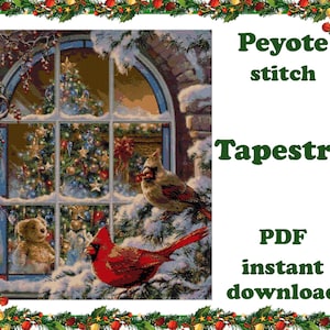 Natale 5 / Motivo Peyote grande / Arte da parete con perline / Punto Peyote / Arazzo con perline / Motivo con perline Peyote PDF