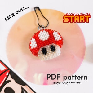 Pendant Toad | Super Brothers | seed bead | beading pattern RAW Right angle weave | beaded Toad  | TOHO beads | Instant Download