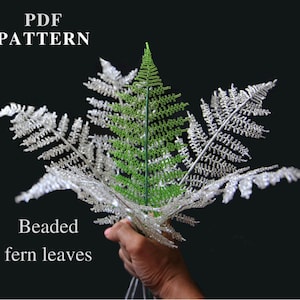 Beaded Flowers pattern | Beaded Fern leaf | Seed bead patterns | Beading tutorial | Digital Download - PDF