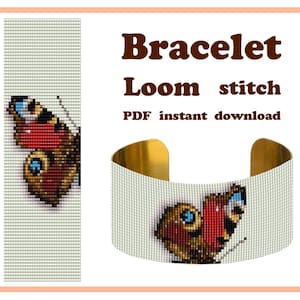 Butterfly 1 | Loom Bracelet Pattern | Loom Beading | Bracelet Cuff | Bead Pattern for Miyuki Delica
