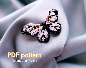 Pendant Butterfly | beaded jewelry | seed bead | beading pattern triangular weave | beaded  Butterfly | TOHO beads | Instant Download