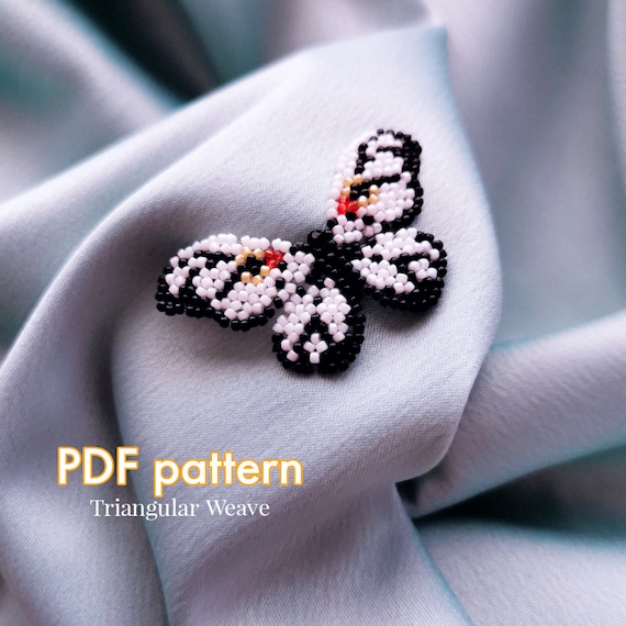 Preview of Pendant Butterfly | beaded jewelry | seed bead | beading pattern triangular weave | beaded  Butterfly | TOHO beads | Instant Download by BeadPatternShop