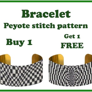 Buy 1 Get 1 FREE | Optical illusion | Bracelet Pattern | Peyote Beading | Bracelet Cuff | Bead Pattern Miyuki Delica
