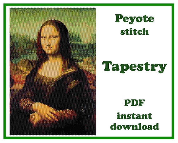 Preview of Mona Lisa | Wall Art Pattern Peyote | Beading Tapestry | Bead Pattern for Miyuki Delica by BeadPatternShop