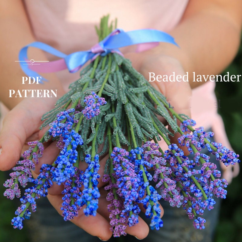 French Beaded Flowers Pattern | Beaded Lavender | Seed Bead