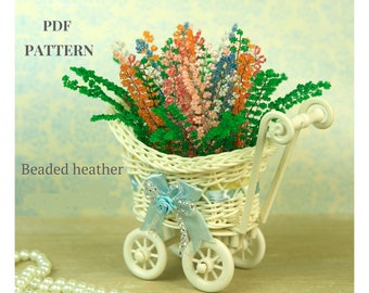 Beaded Flowers pattern, Beaded Heather, Seed bead patterns, Beading tutorial, Digital Download - PDF