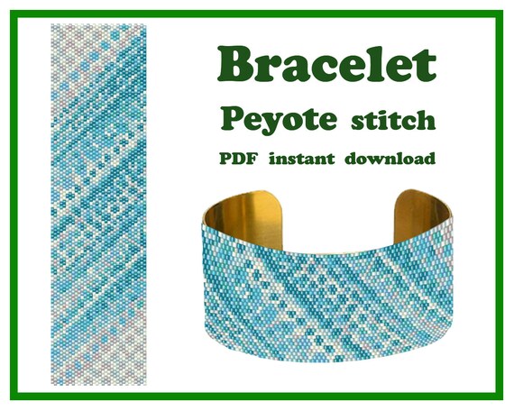 Preview of Abstraction #4, Peyote pattern, Beading Peyote Stitch, Beadwork pattern, Bracelet Peyote, cuff pattern by BeadPatternShop