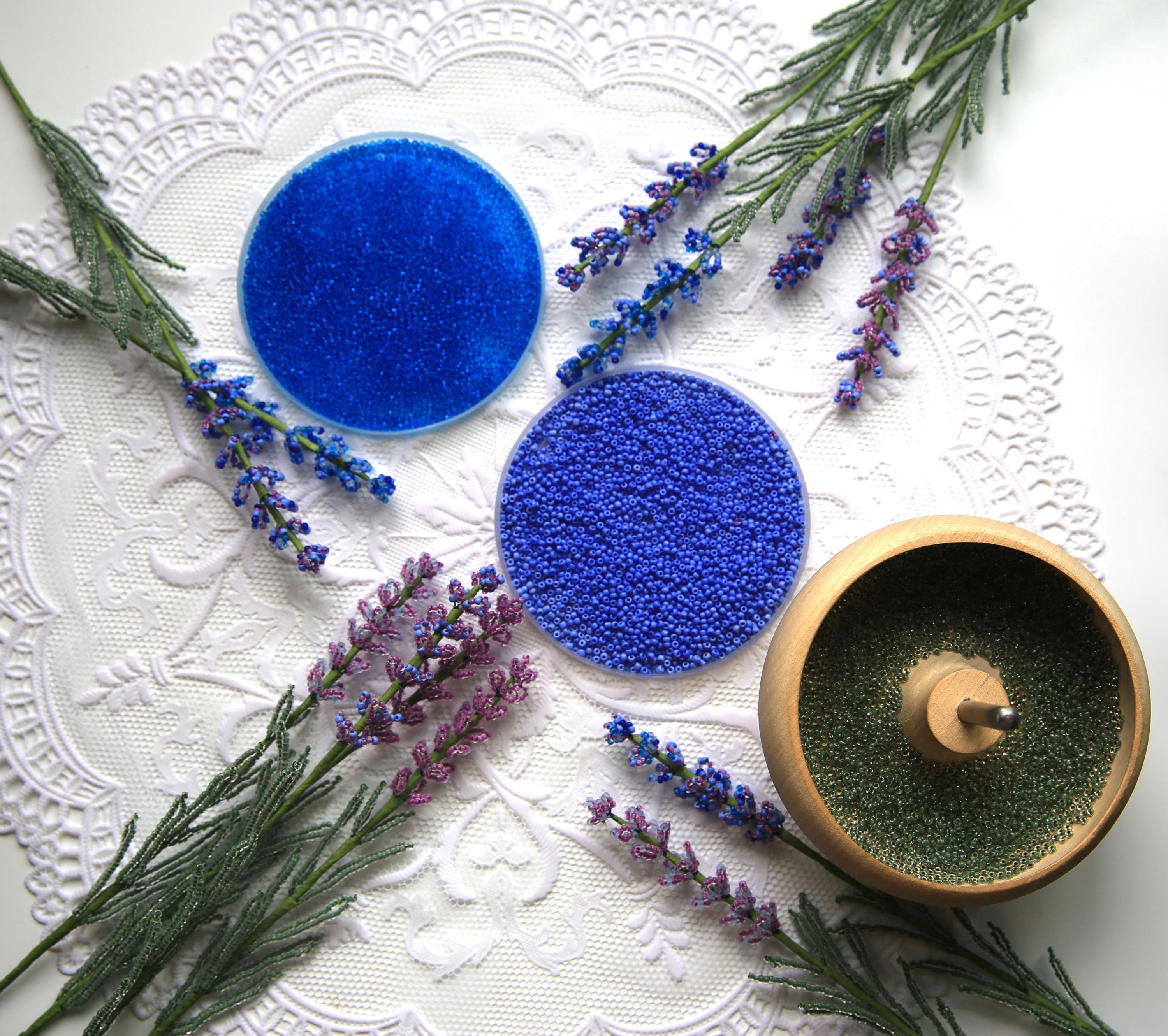 French Beaded Flowers Pattern | Beaded Lavender | Seed Bead