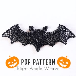 Pendant Bat | Halloween jewelry | seed bead | beading pattern RAW Right angle weave | beaded Bat | TOHO beads | Instant Download