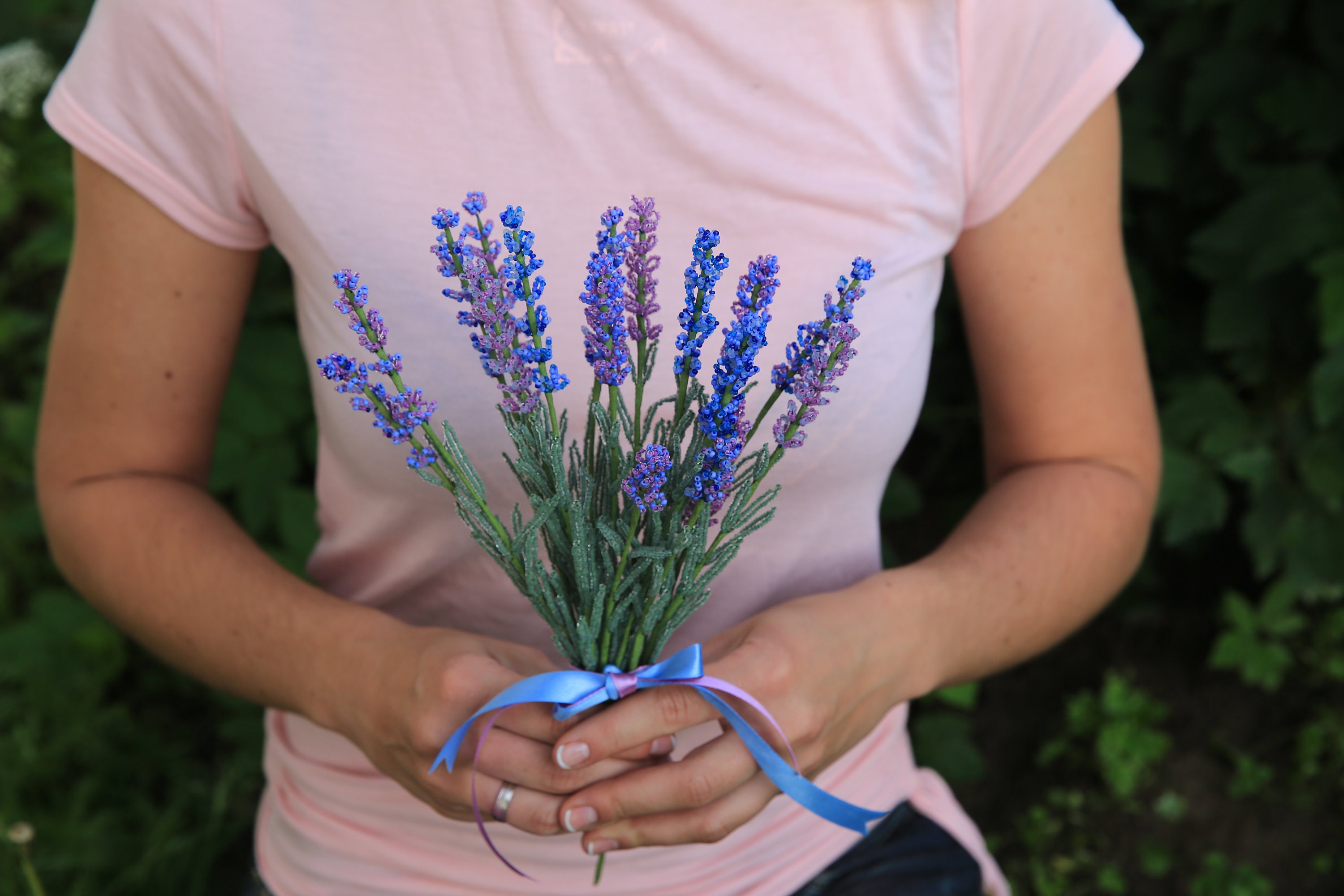French Beaded Flowers Pattern | Beaded Lavender | Seed Bead
