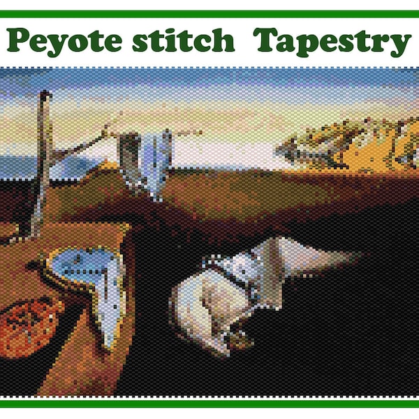 The Persistence Of Memory by Dali | Wall Art Pattern Peyote | Beading Tapestry | Bead Pattern for Miyuki Delica