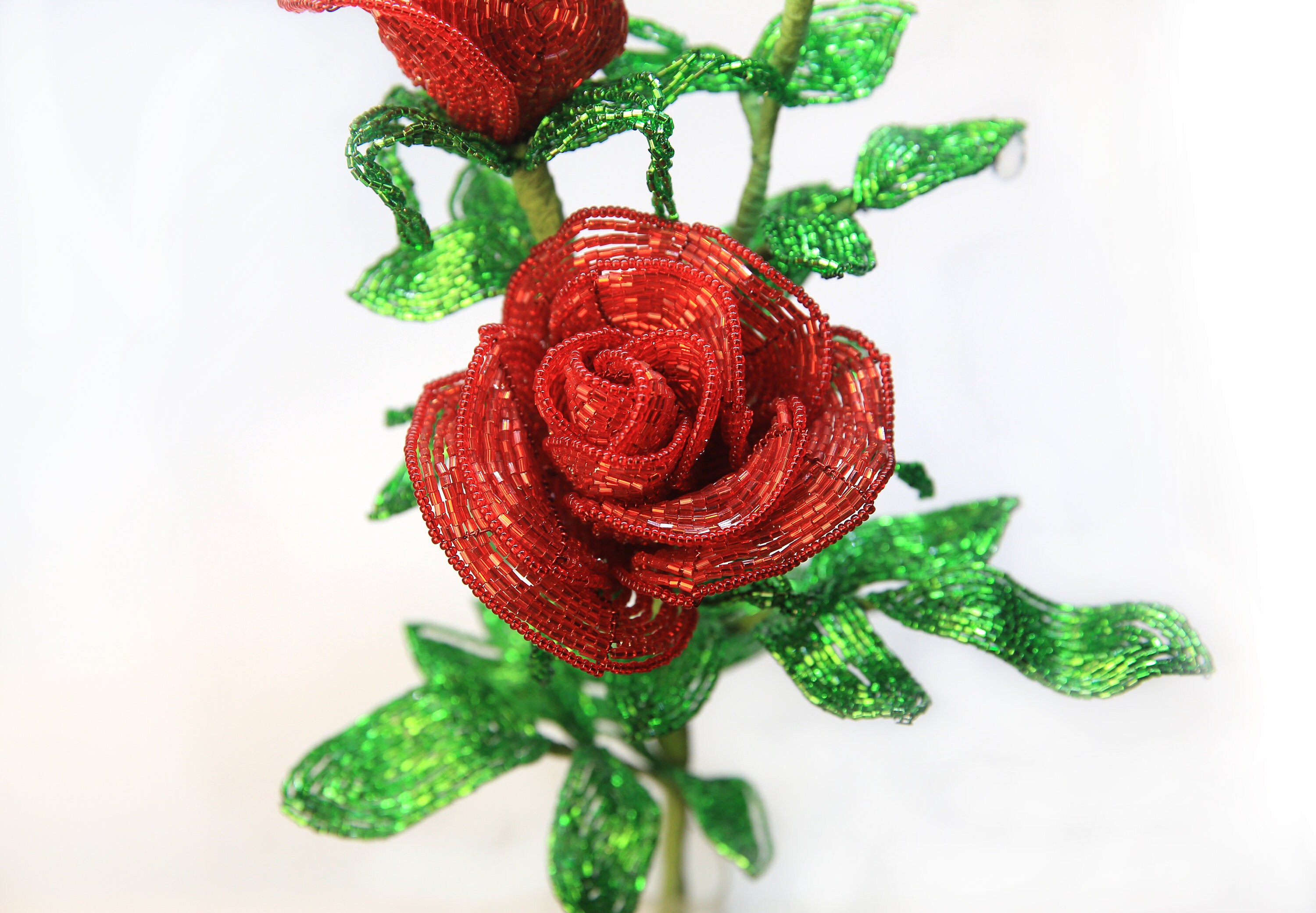 French Beaded Flowers Pattern: Beaded Rose, Seed Bead Patterns, Beading ...