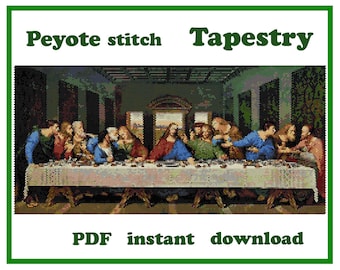 The Last Supper | Wall Art Pattern Peyote | Beading Tapestry | Bead Pattern for Miyuki Delica | PDF Instant Download