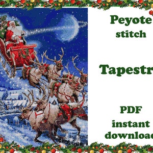 クリスマス 2 | ウォール アート パターン ペヨーテ | ビーズ タペストリー | ミユキ デリカのビーズ パターン | PDF インスタント ダウンロード
