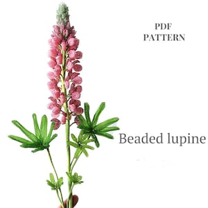 Modello di fiori con perline / Lupino / Modelli di perline / Modello di perline / Download digitale - PDF