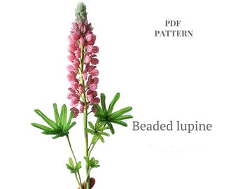 Beaded Flowers pattern | Lupine | Seed bead patterns | Beadwork pattern | Digital Download - PDF