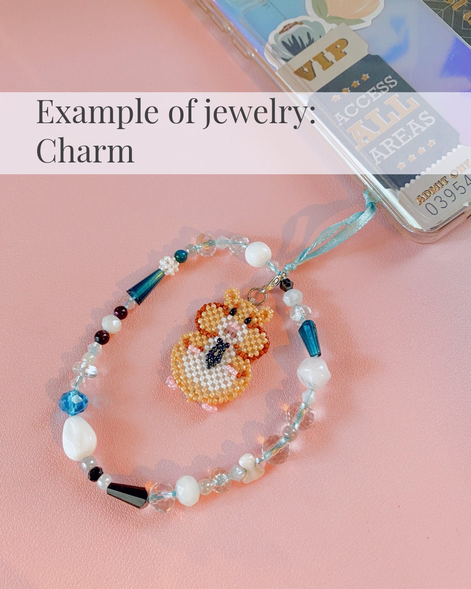Hamster Bead Pattern Beaded Hamster Pendant Pattern, 3D Seed Bead Tutorial, Cute Animal ...