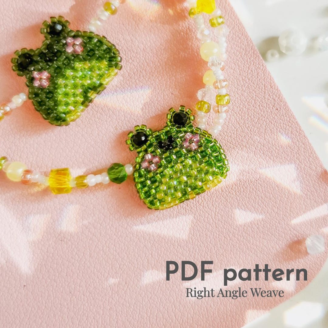 give_me_frog_ページ Pendant Frog | Seed Bead Beading Pattern RAW Right Angle