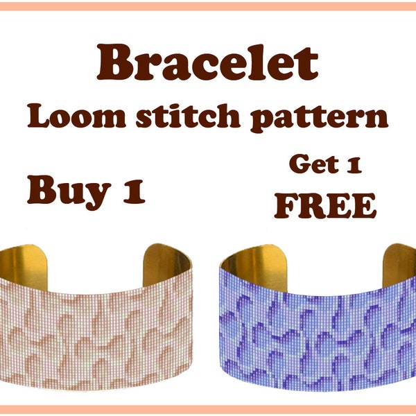 Buy 1 Get 1 FREE | Abstraction 3 | Loom Bracelet Pattern | Loom Beading Bracelet | Cuff Bead Pattern Miyuki Delica