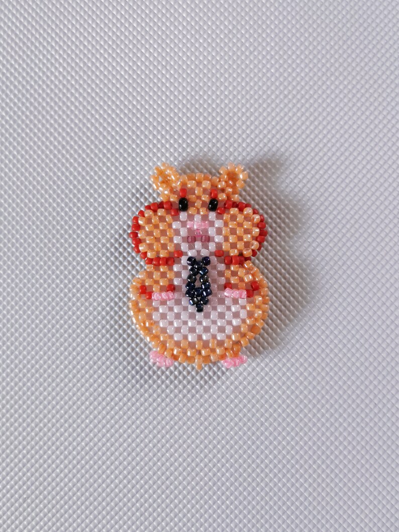 Hamster Bead Pattern Beaded Hamster Pendant Pattern, 3D Seed Bead Tutorial, Cute Animal ...